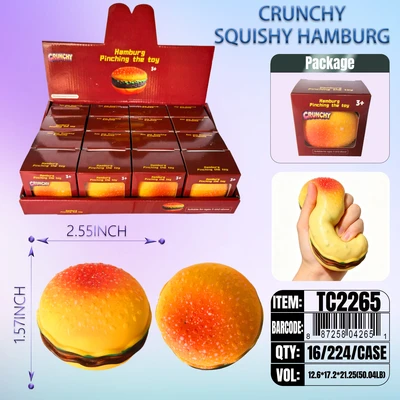 TC2265, Crunchy Squishy Hamburger 2.70", 887258042651