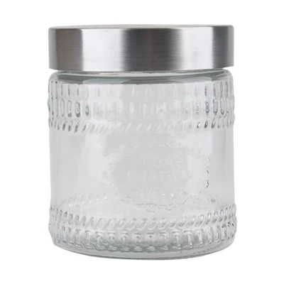 33034, Glass Jar Chrome Lid 1.2L Wide, 191554330344