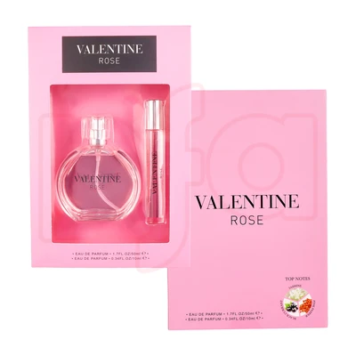 89354, Women's 2pcs Vial Set VALENTINE ROSE 50ml/1.7fl.oz+10ml/0.34fl.oz EDP, 191554893542