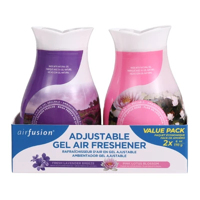 99920, Air Fusion 2PK Adjustable Gel Air Freshener 6oz*2 - lavender & Pink Lotus, 191554998780