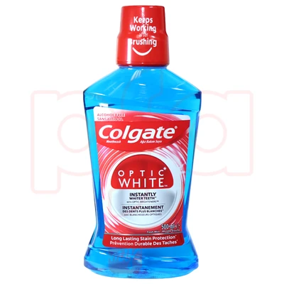CMW500W, Colgate Optic White Mouthwash 500ml Fresh Mint, 7891024179482
