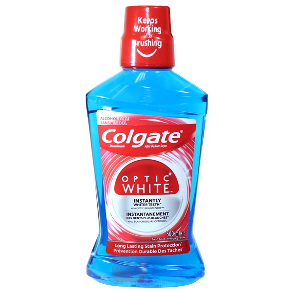 CMW500W, Colgate Optic White Mouthwash 500ml Fresh Mint, 7891024179482