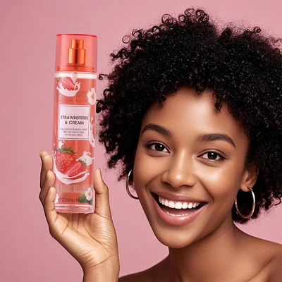 88623, Fragrance Body Mist 8 oz/236 ml Strawberries & Cream for Women - United Scents, 191554886230