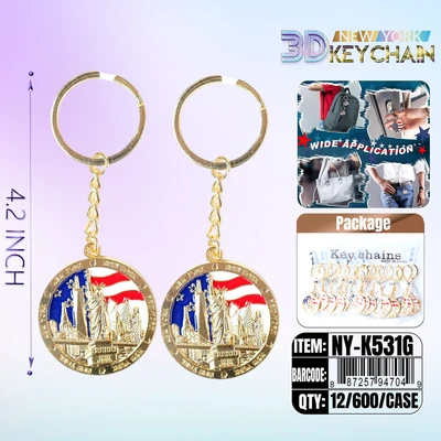 NY-K531G, NY key chain Gold, 887257947049