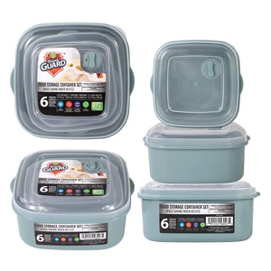 56047, Fresh Guard Plastic Food Container w/ Vent 6PK Square, 191554560475