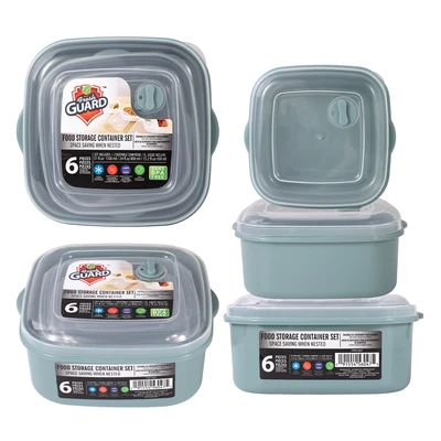 56047, Fresh Guard Plastic Food Container w/ Vent 6PK Square, 191554560475