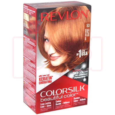 CS53, Revlon ColorSilk Hair Color #53 Light Auburn, 309978695530