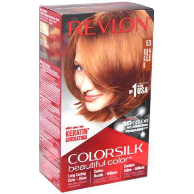 CS53, Revlon ColorSilk Hair Color #53 Light Auburn, 309978695530