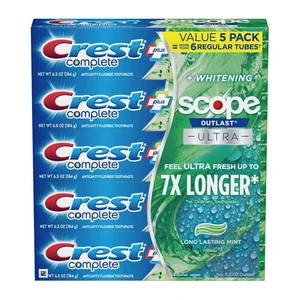 CTP65CS, Crest TP Complete + Scope Outlast Ultra 6.5oz  5PK, 037000620495