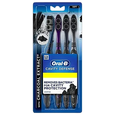 OB4CDB, Oral-B Toothbrush Cavity Defense Charcoal 4PK, 4987176202420