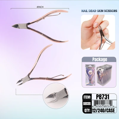 P8731, Manicure Nipper Scissors 4" Rose, 887257287312