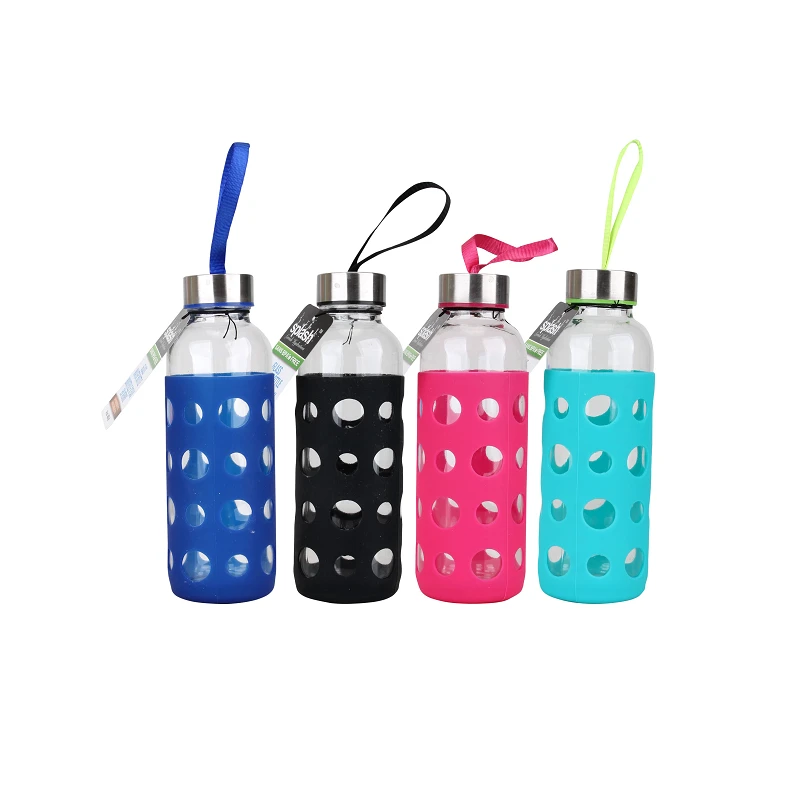 Splash Glass Bottle 14oz Silicone Sleeve