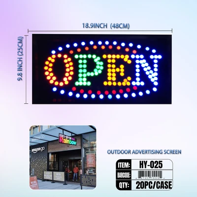 HY-025, LED OPEN SIGN  18.9"X9.8"X1", 887257730917