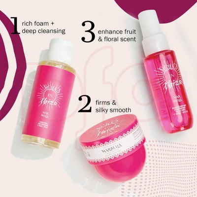 89903, Solo Women's 3pcs Bag Set 1.76 oz Body Butter 2 oz Bubble Bath 1.02 oz Body Mist Madrid Muse/Valencia Vibes/Barcelona Bliss/Mar Bella, 191554895164