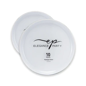 36241, Elegance Party Edge 10PK 7.5" Dinner Plate White, 191554362413