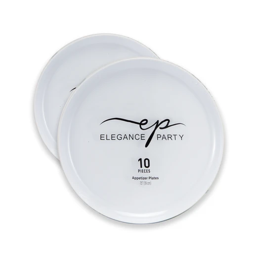 36241, Elegance Party Edge 10PK 7.5" Dinner Plate White, 191554362413