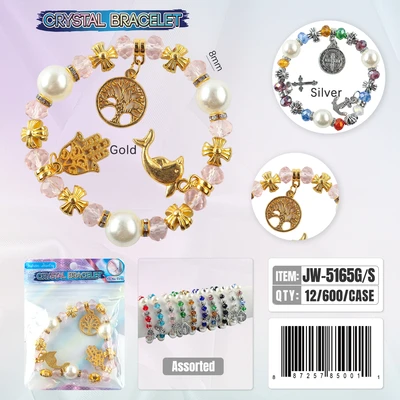 JW-5165, Crystal Bracelet Random Color, 887257850011