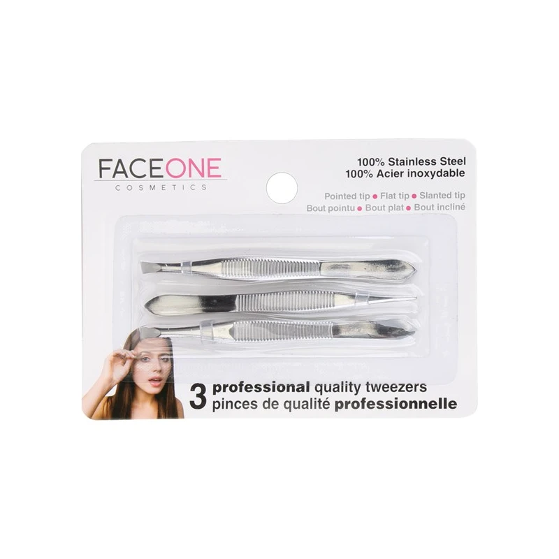 FaceOne Tweezers 3PK