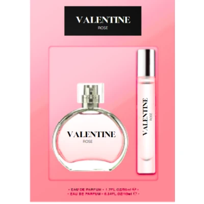 89354, Women's 2pcs Vial Set VALENTINE ROSE 50ml/1.7fl.oz+10ml/0.34fl.oz EDP, 191554893542