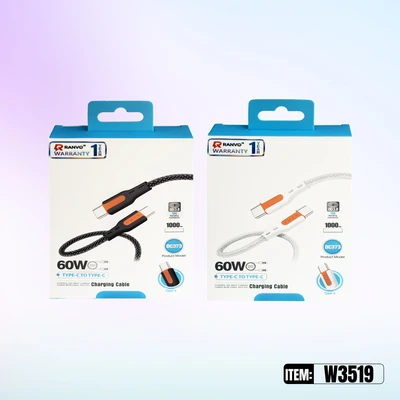 W3519, FAST CHARGING DATA CABLE 1M 60W C-C, 6918033876933