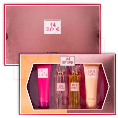 88432, Women's 4pcs Set  PINK DIAMOND 4.1fl.oz/120ml×2 Body Lotion 3.4fl.oz/100ml×2 EDP, 191554884328