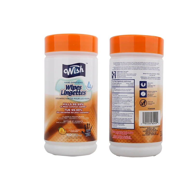 Wish Hand Sanitizing Wipes Can 40CT Lemon