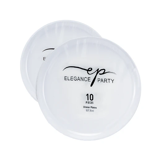 36238, Elegance Party Edge 10PK 10.25'' Dinner Plate White, 191554362383