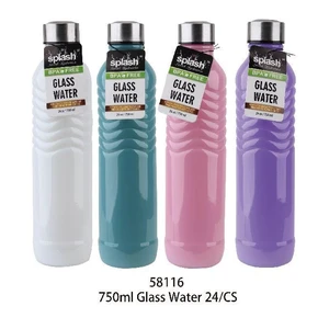 58116, Splash Bottle Glass 750ml Shiny Top Wave, 191554581166