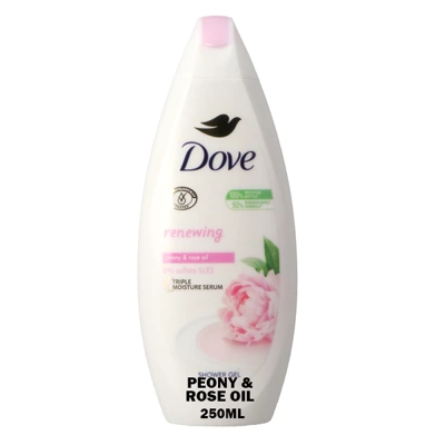 DBW250RPR, Dove Body Wash 250ml Renewing Peony & Rose Oil, 8710908285127