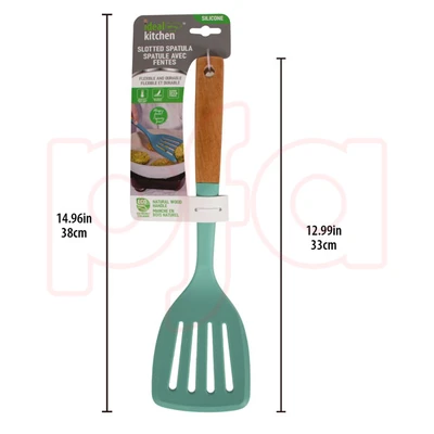 56391, Ideal Kitchen Silicone w/ Wood Handle Slotted Spatula, 191554563919