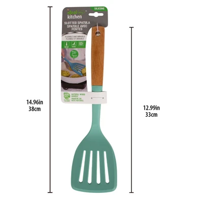 56391, Ideal Kitchen Silicone w/ Wood Handle Slotted Spatula, 191554563919