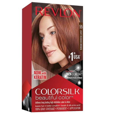 CS55, Revlon ColorSilk Hair Color #55 Lt Reddish Brown, 309978695554