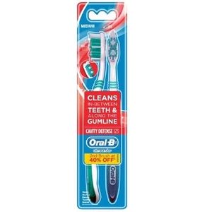 OB2CDM, Oral-B Toothbrush Cavity Defense pack of 2 Medium, 4902430782289