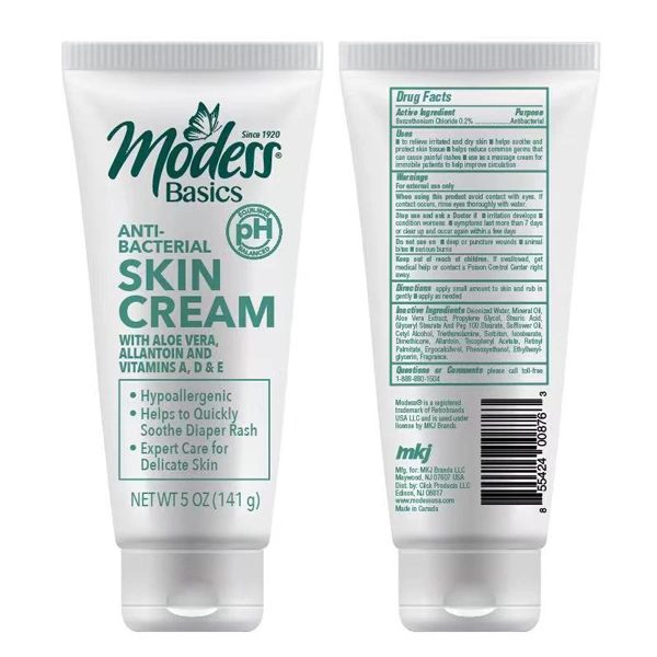 M69876, Modess Antibacterial Skin Cream Tube 5oz, 855424008763