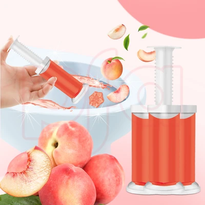 60132, Toilet Cleaning Gel 4 Packs Clean Peach Scent 6.43oz with 56 Stamps - Air Fusion, 191554601321