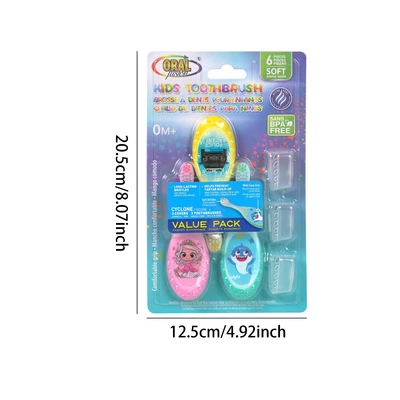 68069, Oral Fusion Toddler Toothbrush & Cap 6PK Set - 0M+, 191554680692