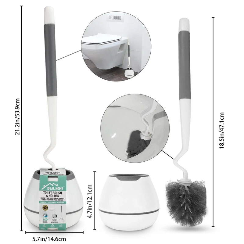 Ideal Home Toilet Brush with Holder 21.2 In