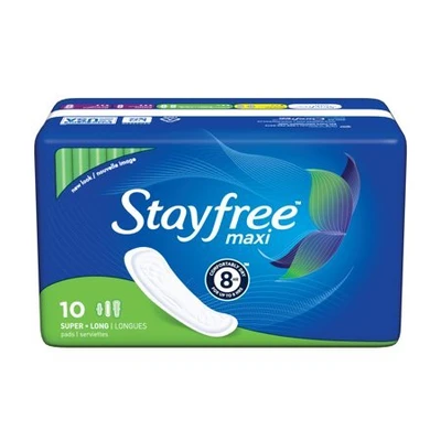 SMP10S, Stayfree Maxipads Super 10ct, 7301030833