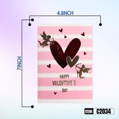 C2034, VALENTINE Premium  Greeting Card  4.7"x6.7", 887257920349