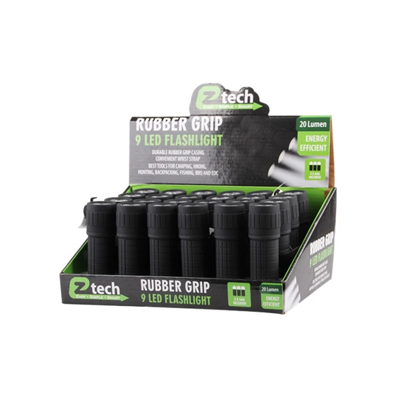 EZ Tech 9 LED Flashlight w/ Battery