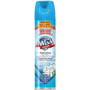 60345, Wish Sanitizing Spray Aerosol 20.29oz Fresh Linen & Lilac, 191554603455