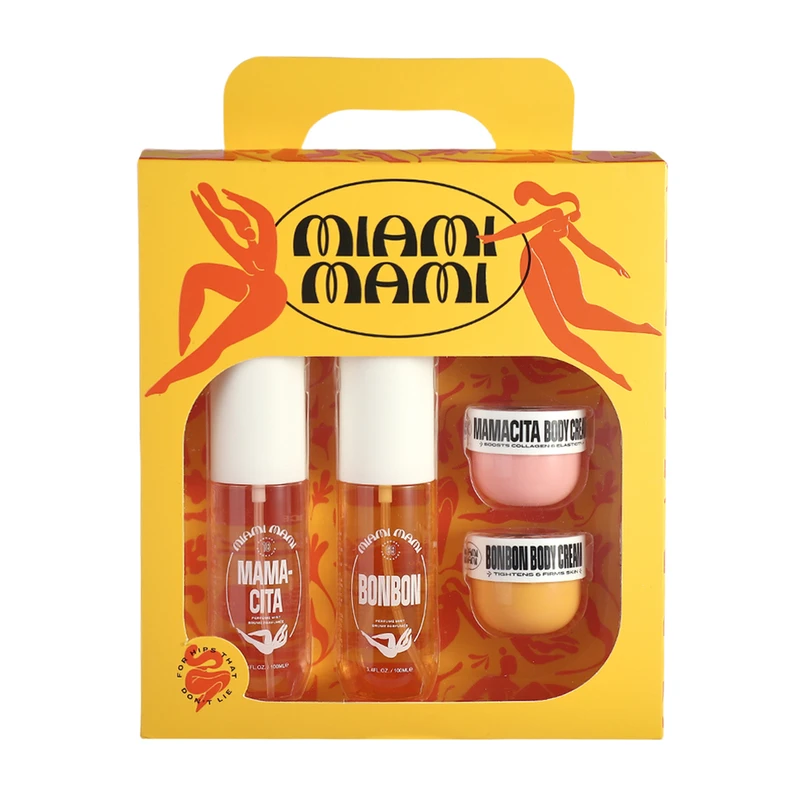MIAMI MAMI MAMACITA/BONBON Women's 4pcs Gift Set 100ml/3.4oz Body Mist&30g /1.06oz Cream