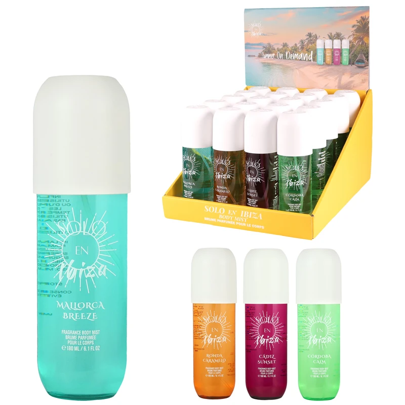 Body Mist 6.1 oz/180 ml 3 Scents Granada Groove /Seville Serenade/Toledo Tango - Solo En lbiza