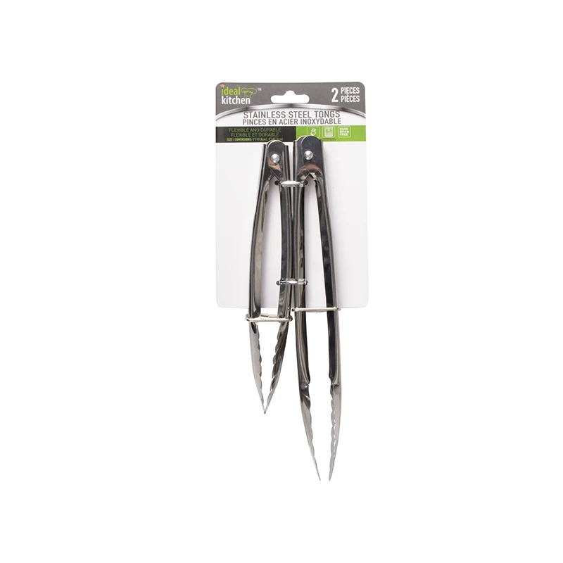 Ideal Kitchen Stainless Steel Tong 2pk 9in & 7in