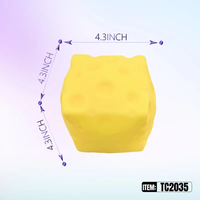 TC2035, Squishy Flour Square Cheese 4.33"x4.33"x4.33, 887258040350