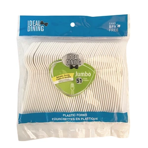 36040, Ideal Dining Plastic Cutlery 51CT Forks, 191554360402