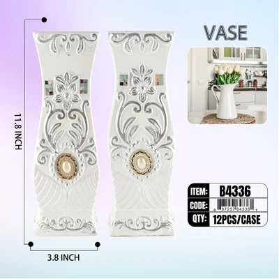 B4336, Ceramic Vase 12" (2*Style) Assorted, 887257643361