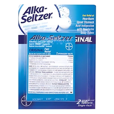 ALKBL12, Alka-Seltzer Single Pack Blister 2ct, 655708118290