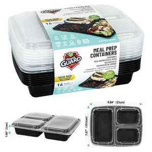 56076, Fresh Guard Food Containers 1000ml 16PK 3 Section, 191554560765
