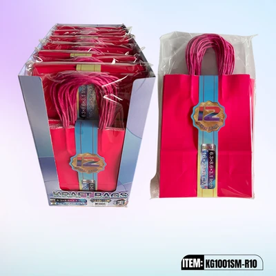 KG1001SM-R10, Kraft Bags SM. Rose Red 8.6"x6.3"x3.1", 887258100108